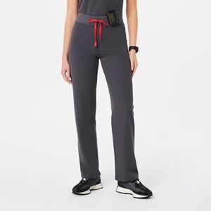 Figs - High waisted Livingston scrub pants in charcoal (Tall XL)